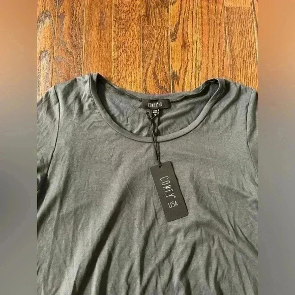 Comfy USA Women’s M Gray Long-Sleeve Tunic w/Tulip Print Back - NWT!! - Picture 4 of 12